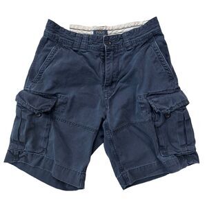 Vintage Polo Ralph Lauren Mens Size 30 Classic Polo Chino Cargo Shorts Navy Blue
